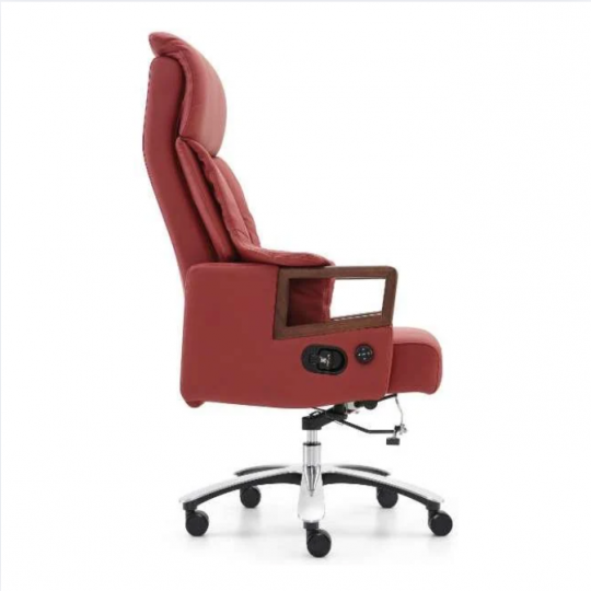 Ghế Văn Phòng Công Thái Học Cao Cấp Bọc Da – Màu Đỏ Rượu Vang A2502