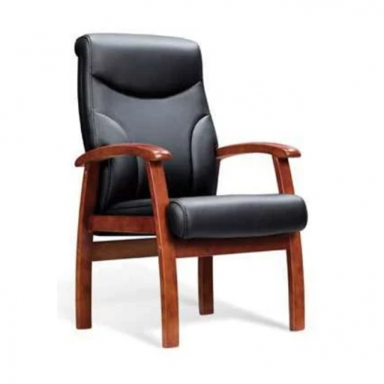 Ghế Lãnh Đạo 1759C – Thiết Kế Gọn Nhẹ, Tựa Lưng Ôm Sát, Tay Gỗ Uốn Lượn Tinh Tế
