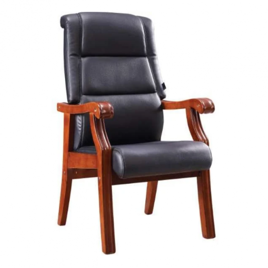 Ghế Lãnh Đạo 1750C – Đệm Lưng Ba Tầng Cách Điệu, Tay Gỗ Cong Tinh Tế