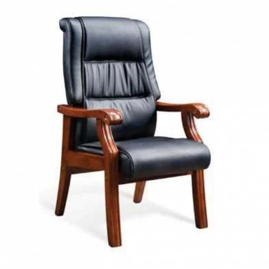 Ghế Lãnh Đạo C75 – Đệm Lưng Nhún Êm Ái, Sang Trọng Với Tay Ghế Gỗ Cong Cổ Điển