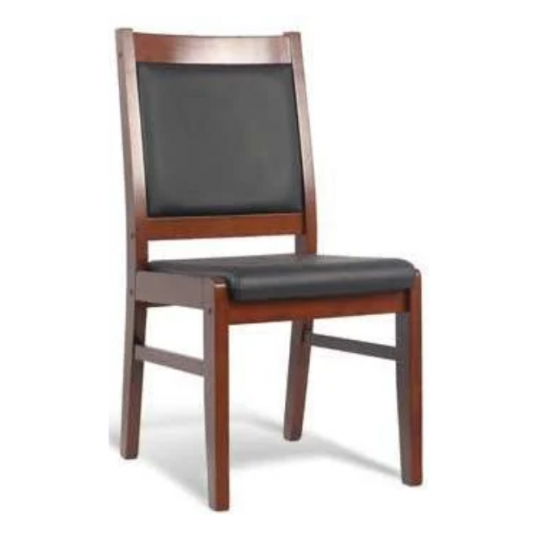 Ghế Gỗ C1376 – Thiết Kế Đệm Lưng & Nệm Ngồi Bọc Simili, Khung Gỗ Tự Nhiên Sang Trọng
