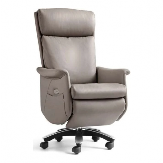 Ghế Giám Đốc Cao Cấp 2251A – Da Xám Tích Hợp Massage & Gác Chân, Chuẩn Lãnh Đạo 4.0