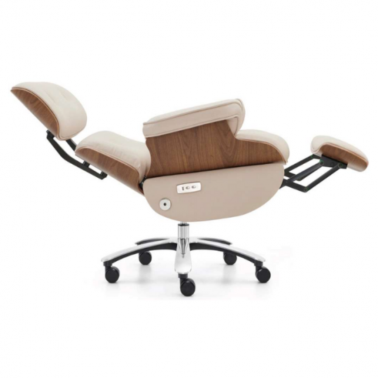 Ghế Văn Phòng Thư Giãn A2632 – Phong Cách Eames Cổ Điển, Tích Hợp Massage, Đệm Mút Dày Êm Ái