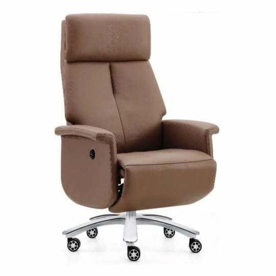Ghế Văn Phòng Thư Giãn 2259A-1 – Thiết Kế Cổ Điển Tối Giản, Massage Êm Ái, Da Nâu Sang Trọng